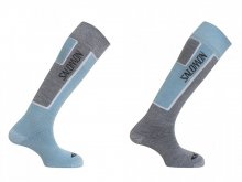 ponožky SAL.Elios 2 pack new light grey/purple - S/3,5-5