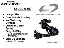 přehazovačka SH Deore M592 SGS černá shadow