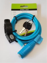 zámek BTA lanko 1500x8mm spirála modrý